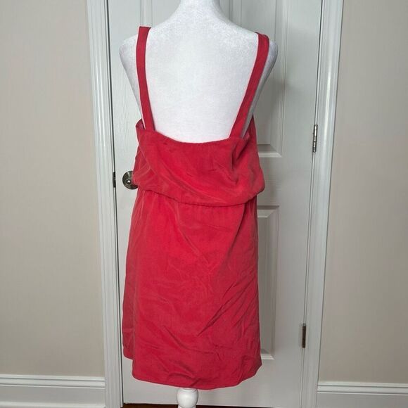 Tibi Silk Chiffon Crochet Trim Blouson Raspberry Red Dress - Picture 3 of 11